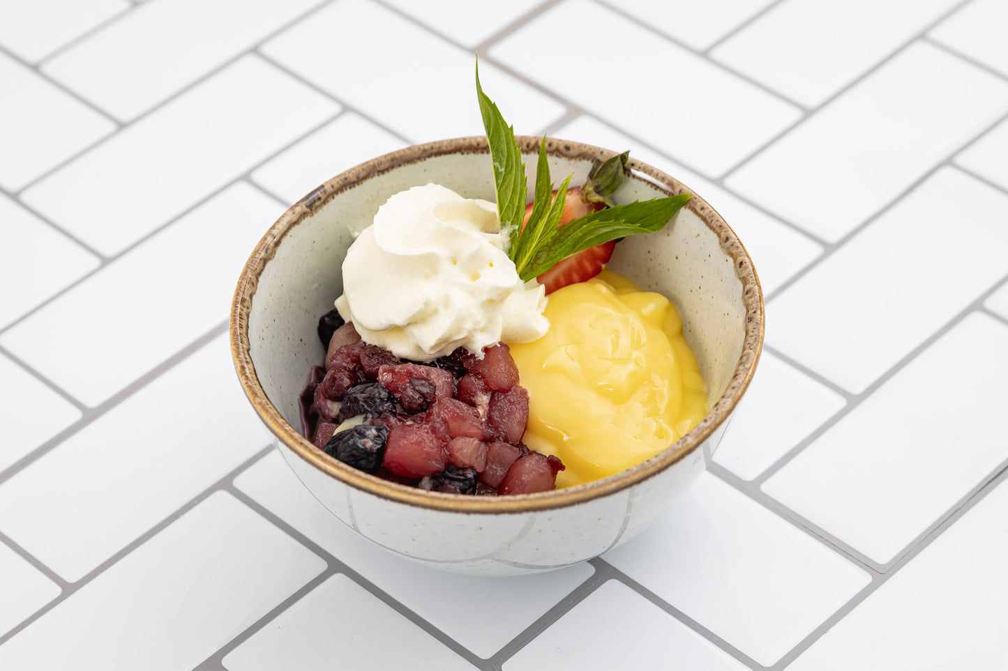 Apple & Blueberries and Custard