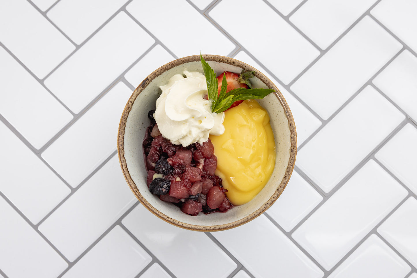 Apple & Blueberries and Custard