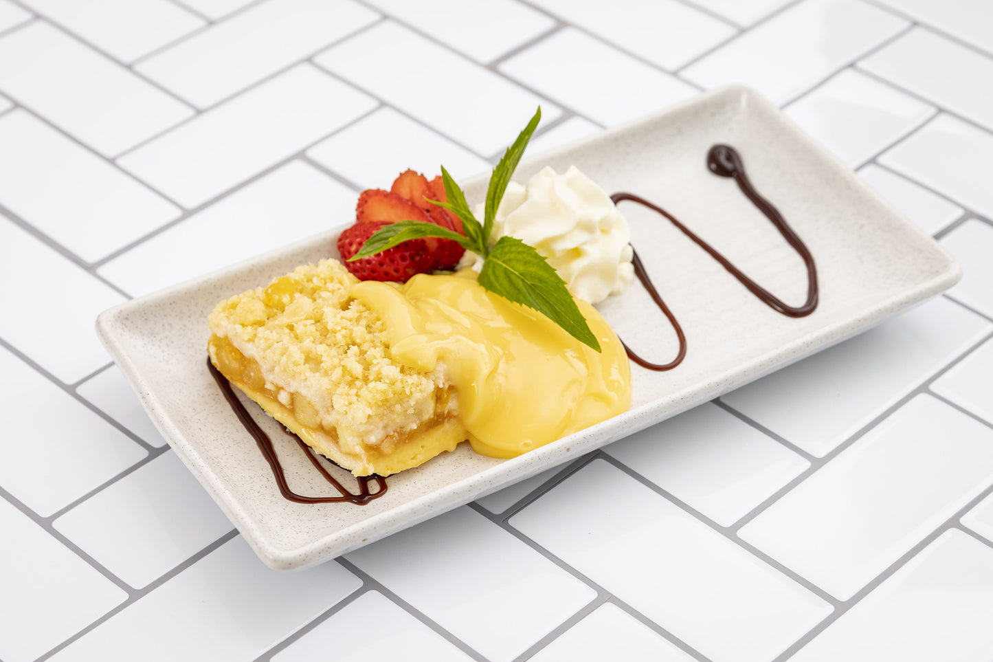 Apricot Crumble and Custard