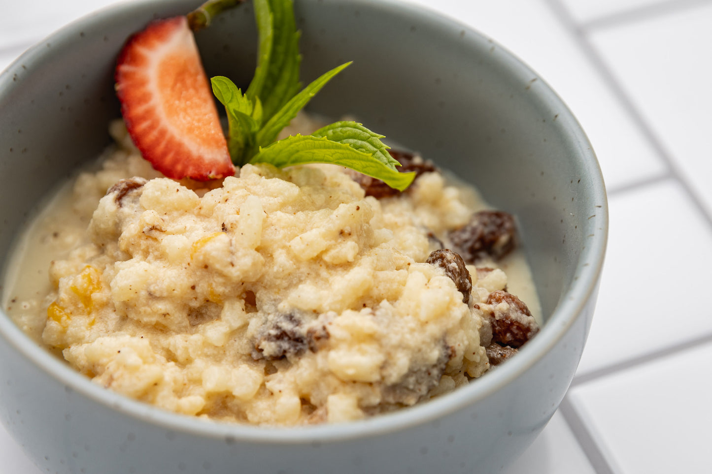 Creamed Rice Pudding and Peaches