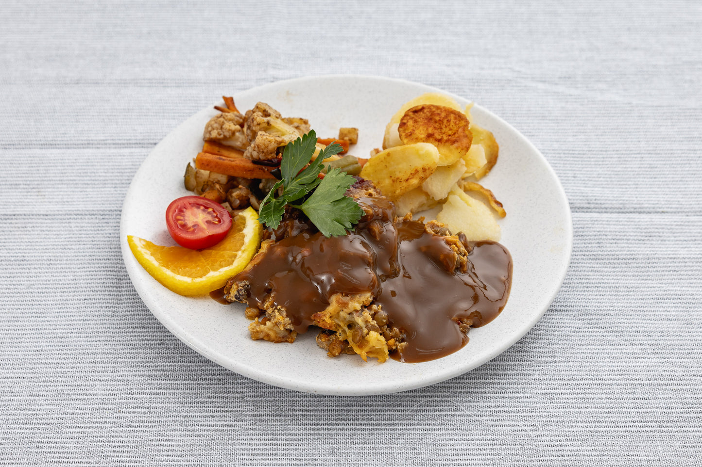 Lentil Roast with Gravy & Cranberry