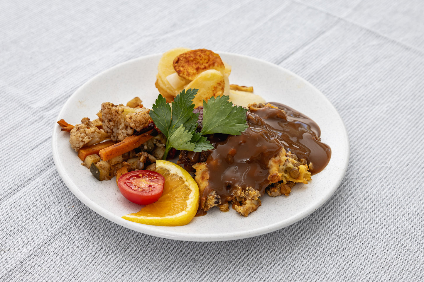 Lentil Roast with Gravy & Cranberry
